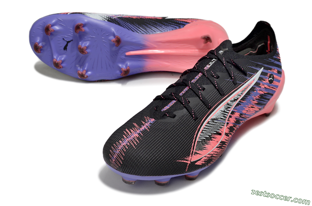Puma Ultra 5 Ultimate FG Low-Tops Soccer Cleats - Black/Pink/Purple 3