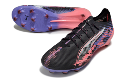 Puma Ultra 5 Ultimate FG Low-Tops Soccer Cleats - Black/Pink/Purple