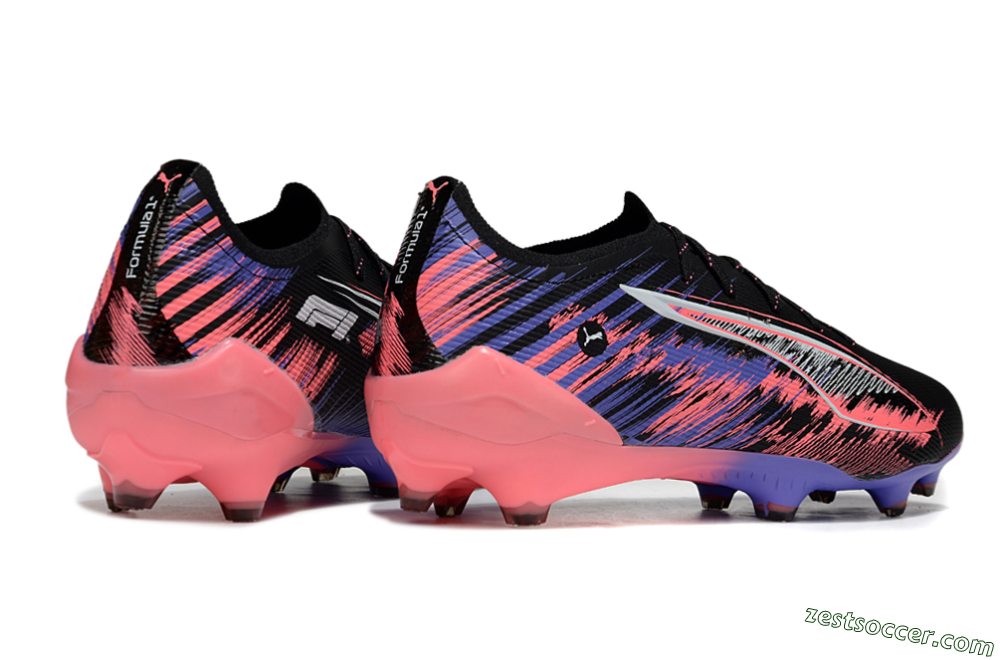 Puma Ultra 5 Ultimate FG Low-Tops Soccer Cleats - Black/Pink/Purple 6