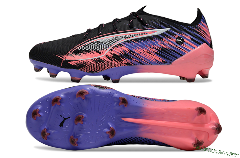 Puma Ultra 5 Ultimate FG Low-Tops Soccer Cleats - Black/Pink/Purple 1