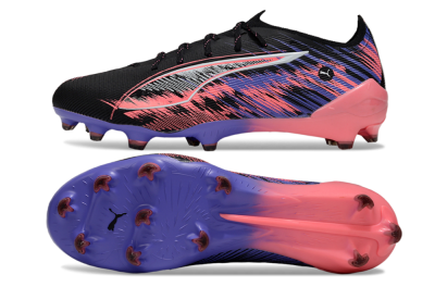 Puma Ultra 5 Ultimate FG Low-Tops Soccer Cleats - Black/Pink/Purple