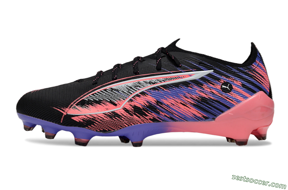 Puma Ultra 5 Ultimate FG Low-Tops Soccer Cleats - Black/Pink/Purple 2