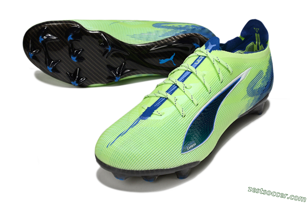 Puma Ultra 5 Ultimate FG Low-Tops Soccer Cleats - Yellow/Blue/White 3