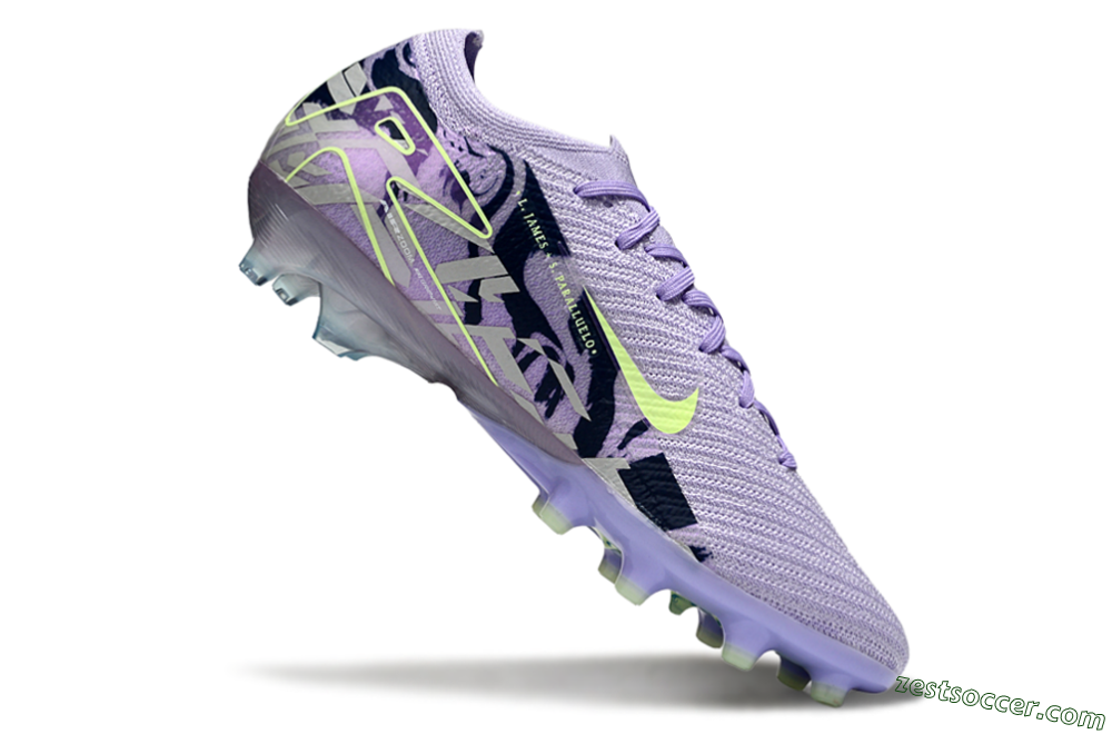 Nike Air Zoom Mercurial Vapor 16 Elite AG Low-Tops Soccer Cleats - Purple/Black/Yellow 4