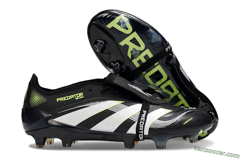 Adidas Predator 25 Elite Foldover Tongue FG Low-Tops Soccer Cleats - Black/White/Yellow 0