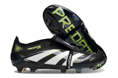 Adidas Predator 25 Elite Foldover Tongue FG Low-Tops Soccer Cleats - Black/White/Yellow