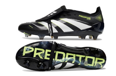 Adidas Predator 25 Elite Foldover Tongue FG Low-Tops Soccer Cleats - Black/White/Yellow