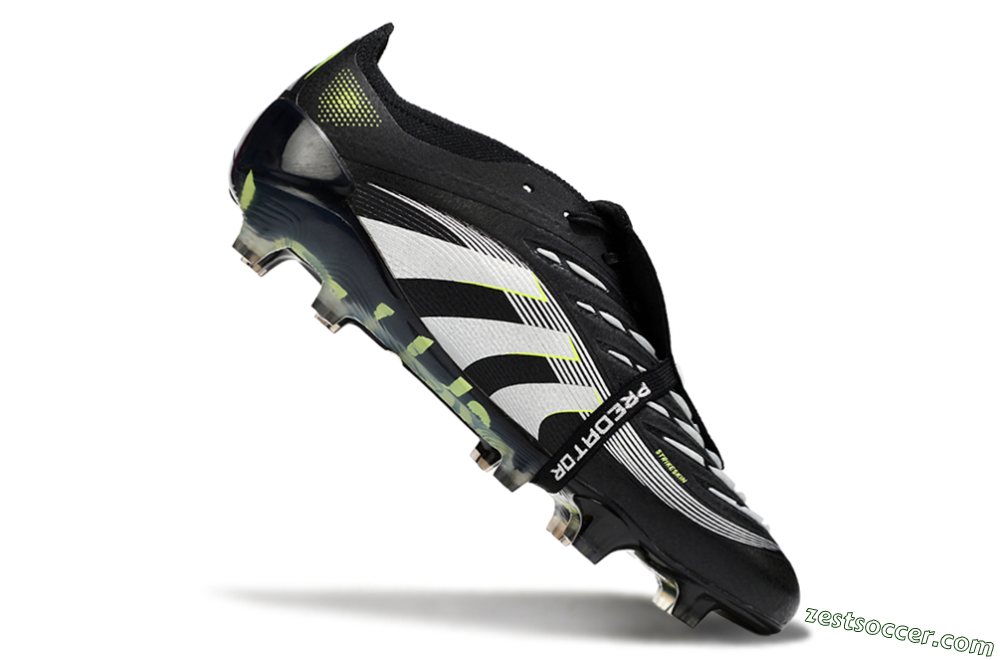 Adidas Predator 25 Elite Foldover Tongue FG Low-Tops Soccer Cleats - Black/White/Yellow 4