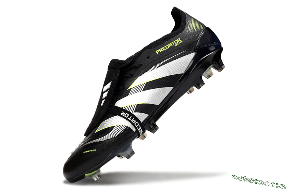 Adidas Predator 25 Elite Foldover Tongue FG Low-Tops Soccer Cleats - Black/White/Yellow 5