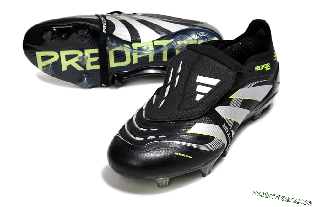 Adidas Predator 25 Elite Foldover Tongue FG Low-Tops Soccer Cleats - Black/White/Yellow 3