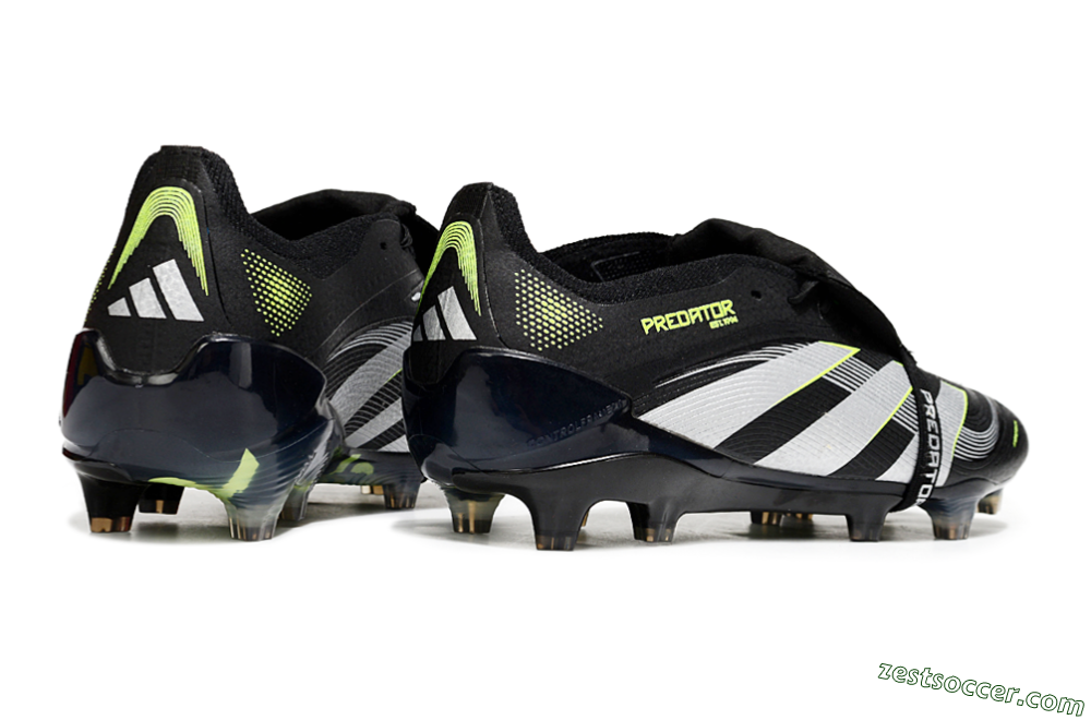 Adidas Predator 25 Elite Foldover Tongue FG Low-Tops Soccer Cleats - Black/White/Yellow 6
