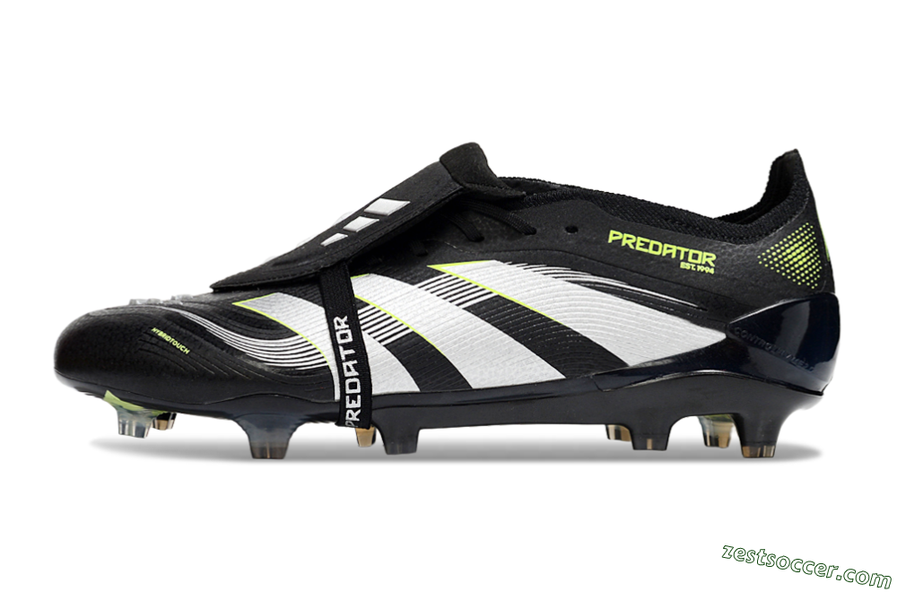 Adidas Predator 25 Elite Foldover Tongue FG Low-Tops Soccer Cleats - Black/White/Yellow 2