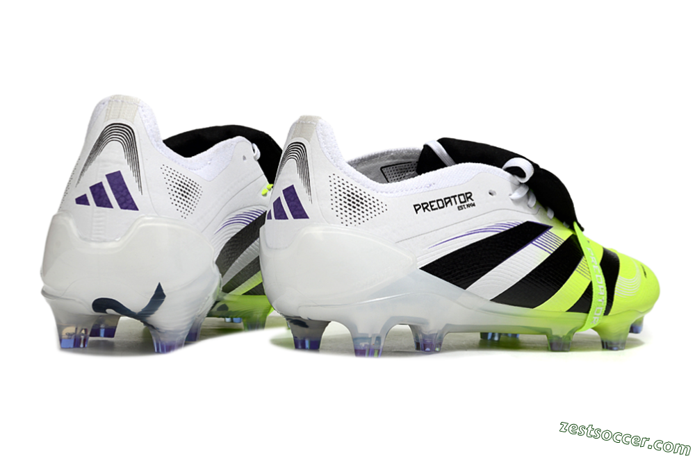 Adidas Predator 25 Elite Foldover Tongue FG Low-Tops Soccer Cleats - White/Yellow/Black 6