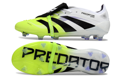 Adidas Predator 25 Elite Foldover Tongue FG Low-Tops Soccer Cleats - White/Yellow/Black