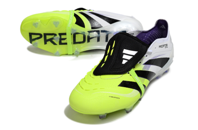 Adidas Predator 25 Elite Foldover Tongue FG Low-Tops Soccer Cleats - White/Yellow/Black