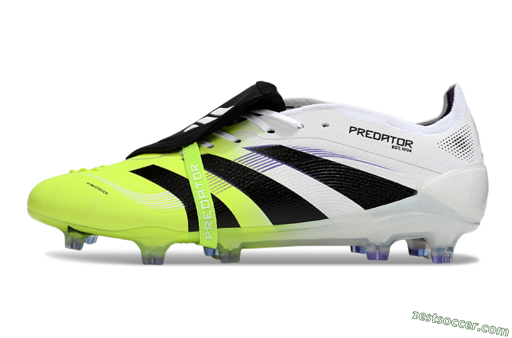 Adidas Predator 25 Elite Foldover Tongue FG Low-Tops Soccer Cleats - White/Yellow/Black 2
