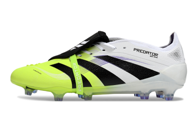 Adidas Predator 25 Elite Foldover Tongue FG Low-Tops Soccer Cleats - White/Yellow/Black