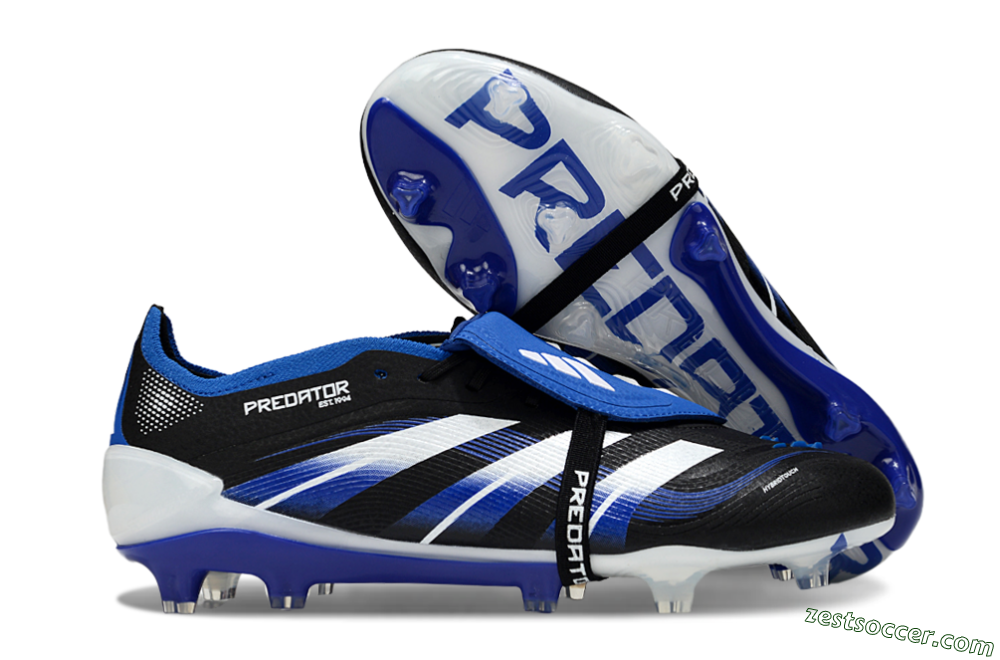 Adidas Predator 25 Elite Foldover Tongue FG Low-Tops Soccer Cleats - Black/White/Blue 0