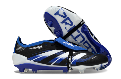 Adidas Predator 25 Elite Foldover Tongue FG Low-Tops Soccer Cleats - Black/White/Blue