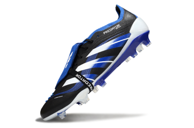 Adidas Predator 25 Elite Foldover Tongue FG Low-Tops Soccer Cleats - Black/White/Blue