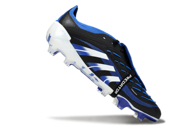 Adidas Predator 25 Elite Foldover Tongue FG Low-Tops Soccer Cleats - Black/White/Blue