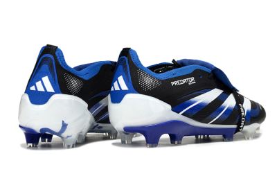 Adidas Predator 25 Elite Foldover Tongue FG Low-Tops Soccer Cleats - Black/White/Blue