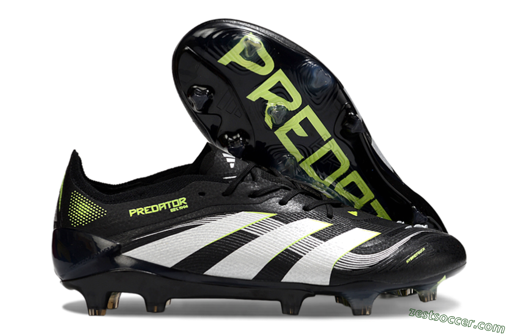 Adidas Predator 25 Elite FG Low-Tops Soccer Cleats - Black/White/Yellow 0