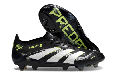 Adidas Predator 25 Elite FG Low-Tops Soccer Cleats - Black/White/Yellow