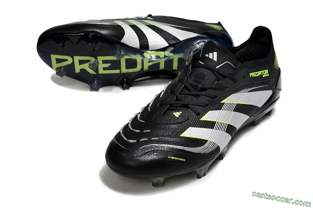 Adidas Predator 25 Elite FG Low-Tops Soccer Cleats - Black/White/Yellow 3