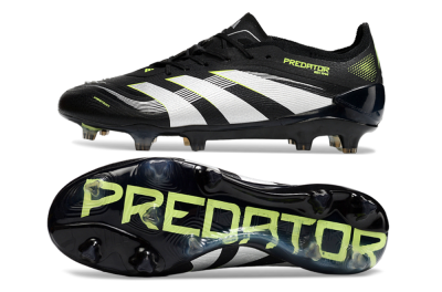 Adidas Predator 25 Elite FG Low-Tops Soccer Cleats - Black/White/Yellow