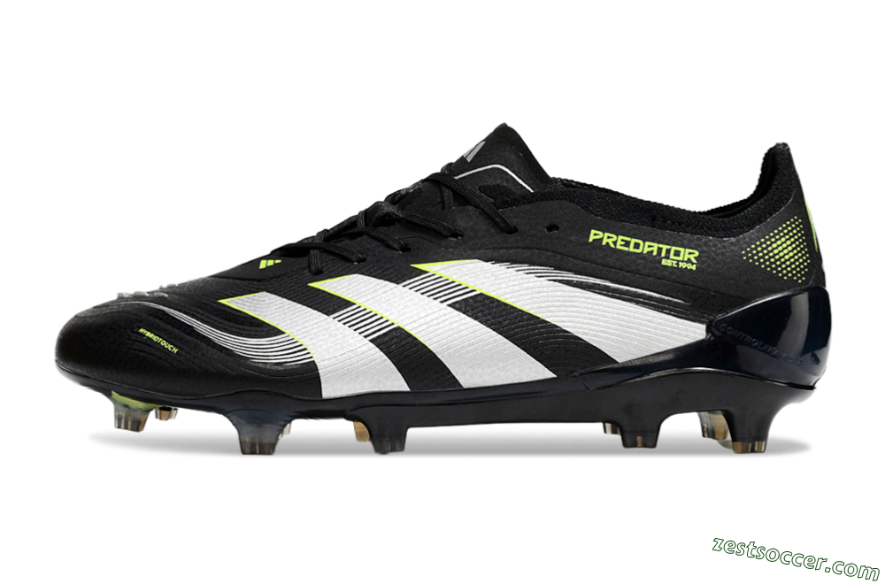 Adidas Predator 25 Elite FG Low-Tops Soccer Cleats - Black/White/Yellow 2