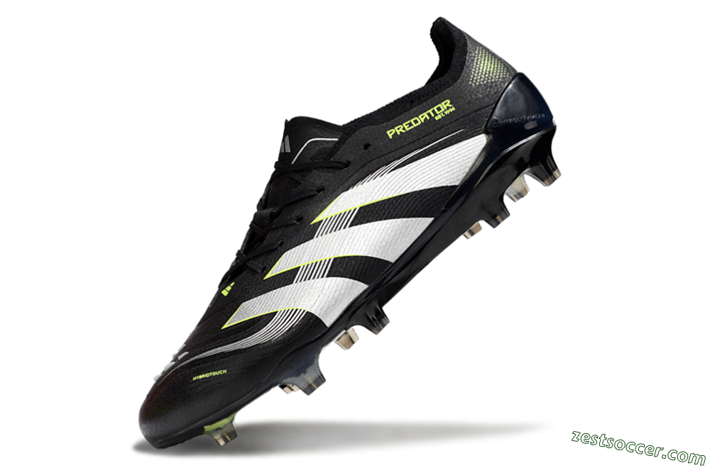 Adidas Predator 25 Elite FG Low-Tops Soccer Cleats - Black/White/Yellow 5