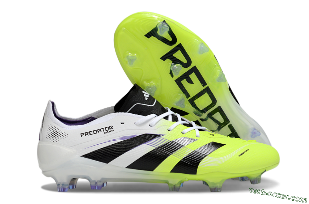 Adidas Predator 25 Elite FG Low-Tops Soccer Cleats - White/Yellow/Black 0