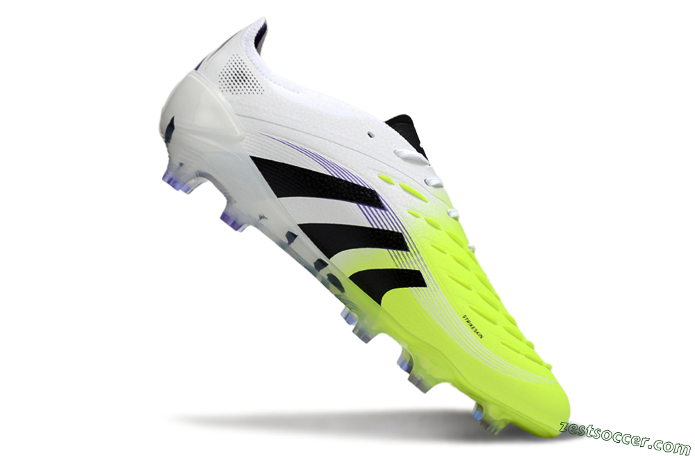 Adidas Predator 25 Elite FG Low-Tops Soccer Cleats - White/Yellow/Black 4