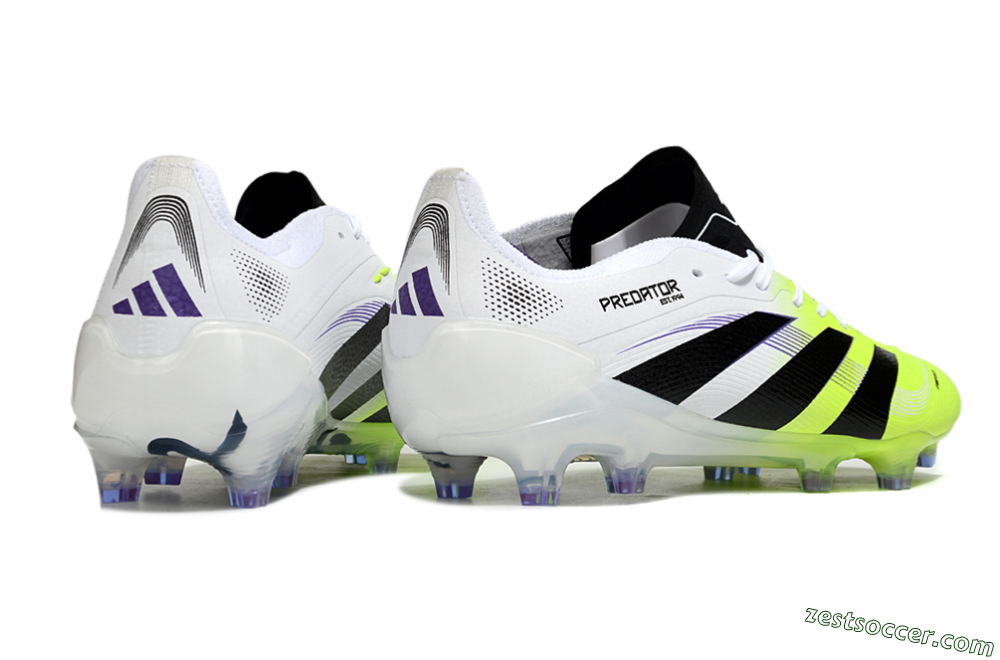 Adidas Predator 25 Elite FG Low-Tops Soccer Cleats - White/Yellow/Black 6