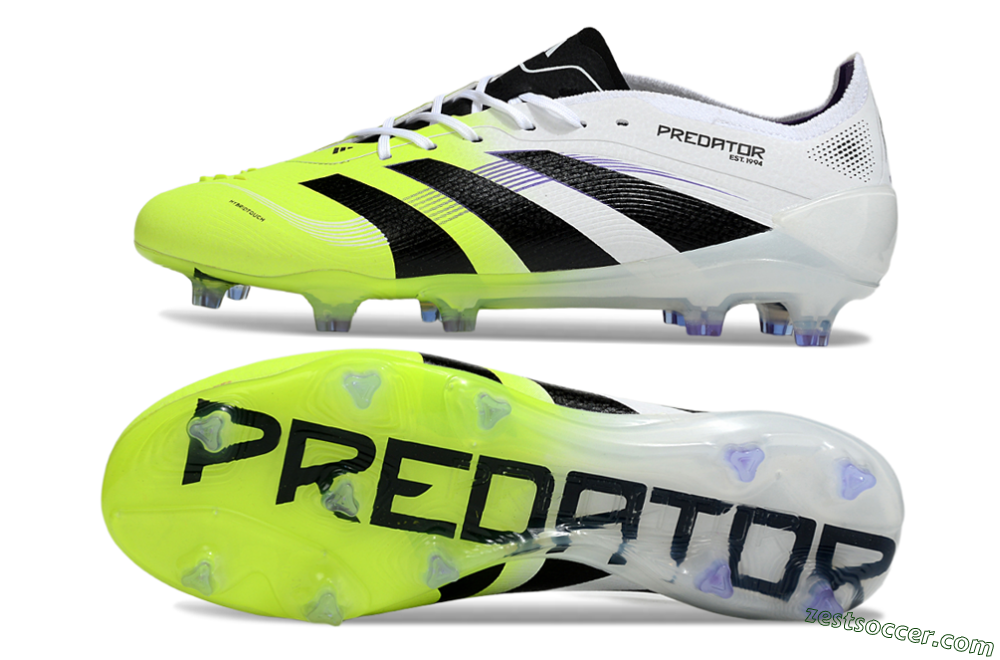 Adidas Predator 25 Elite FG Low-Tops Soccer Cleats - White/Yellow/Black 1