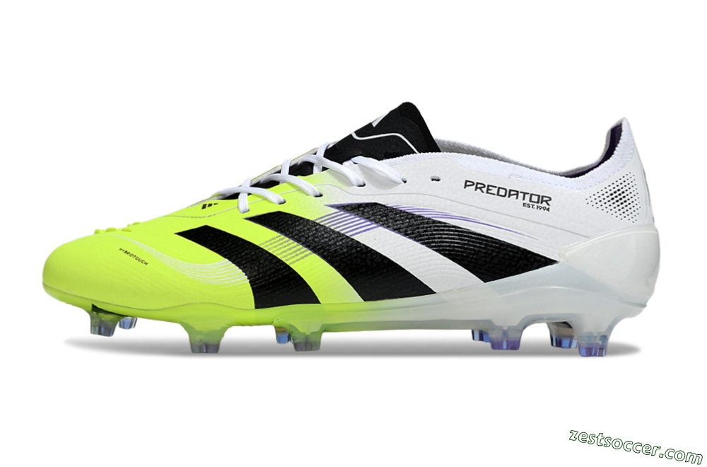 Adidas Predator 25 Elite FG Low-Tops Soccer Cleats - White/Yellow/Black 2