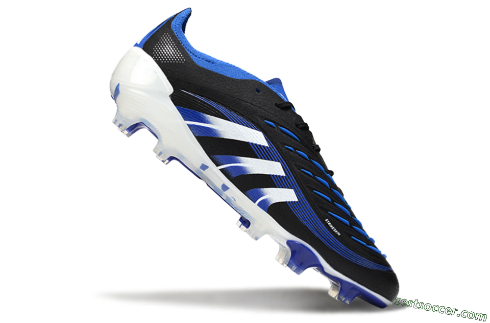 Adidas Predator 25 Elite FG Low-Tops Soccer Cleats - Black/White/Blue 4