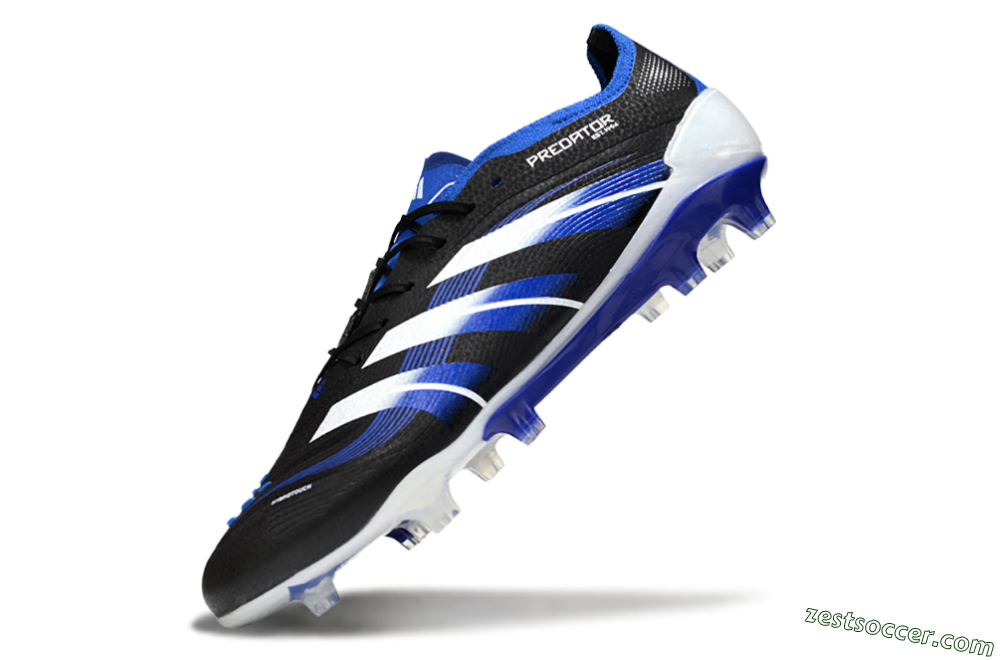 Adidas Predator 25 Elite FG Low-Tops Soccer Cleats - Black/White/Blue 5