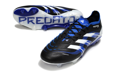 Adidas Predator 25 Elite FG Low-Tops Soccer Cleats - Black/White/Blue