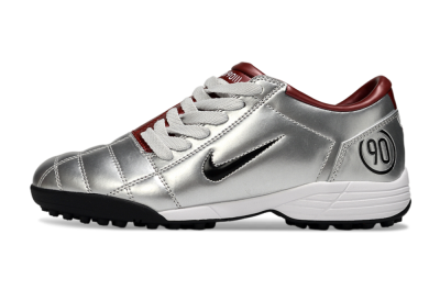 Nike Total 90 II TF Low-Tops Soccer Shoes - Silver/Black/Red