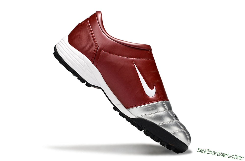 Nike Total 90 II TF Low-Tops Soccer Shoes - Silver/Black/Red 4