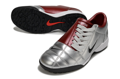 Nike Total 90 II TF Low-Tops Soccer Shoes - Silver/Black/Red