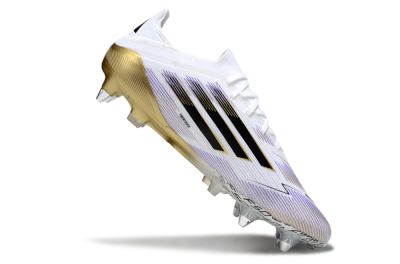 Adidas F50 Elite SG Low-Tops Soccer Cleats - White/Purple/Gold