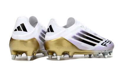 Adidas F50 Elite SG Low-Tops Soccer Cleats - White/Purple/Gold
