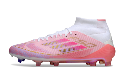 Adidas F50 Elite Mid FG High-Tops Soccer Cleats - Pink/Gold/White