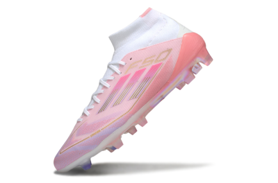 Adidas F50 Elite Mid FG High-Tops Soccer Cleats - Pink/Gold/White