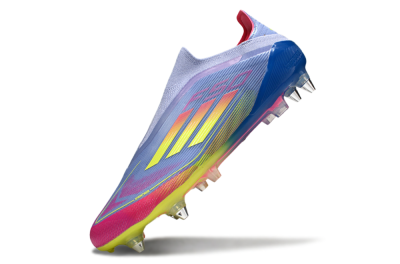 Adidas F50 Elite Laceless SG Low-Tops Soccer Cleats - Blue/Yellow/Pink