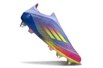 Adidas F50 Elite Laceless SG Low-Tops Soccer Cleats - Blue/Yellow/Pink