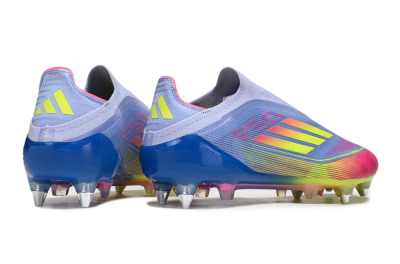 Adidas F50 Elite Laceless SG Low-Tops Soccer Cleats - Blue/Yellow/Pink